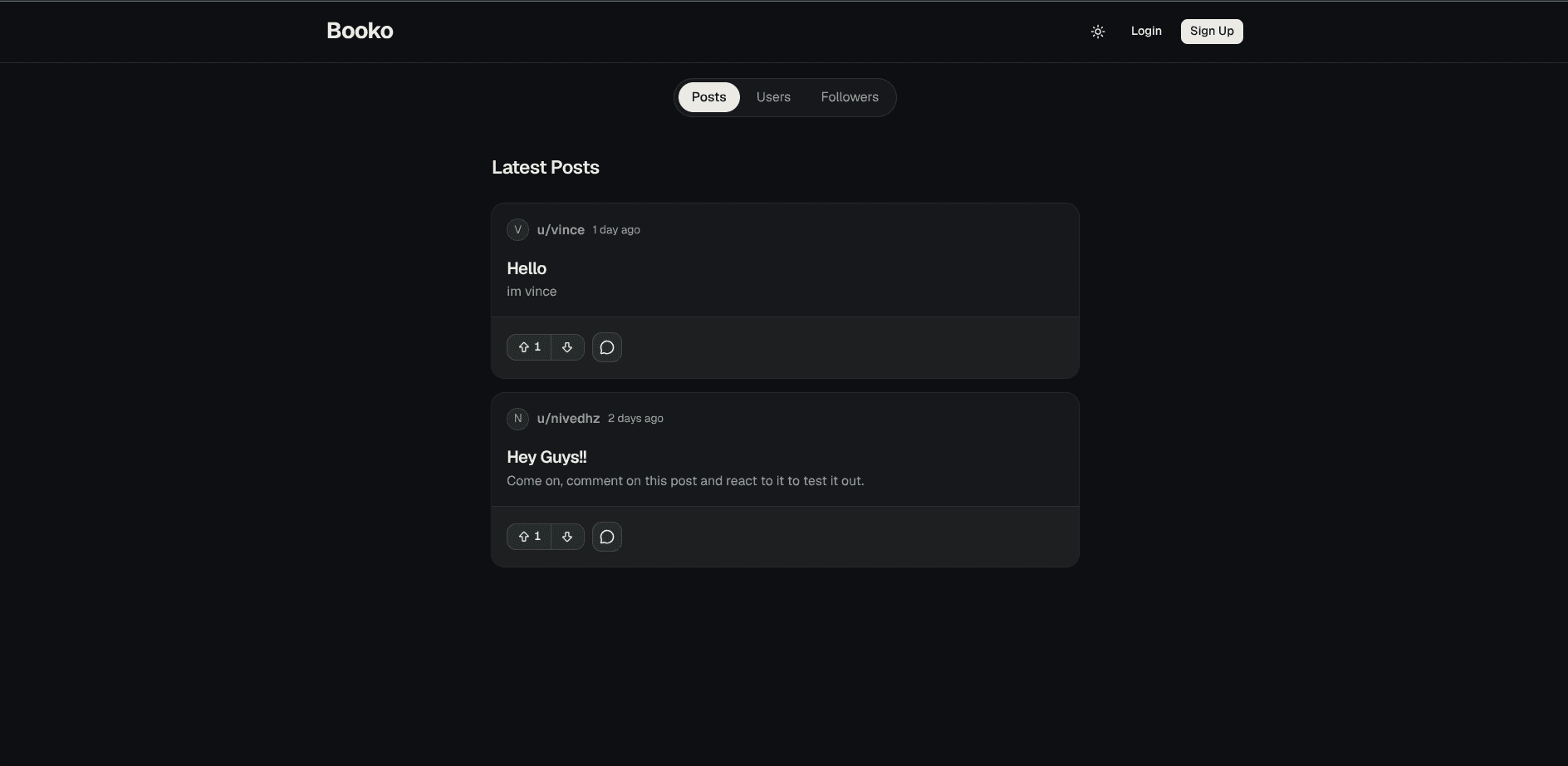 Screenshot of the Booko project