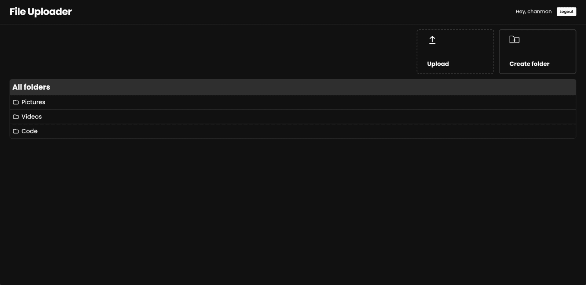 Screenshot of the File Uplaoder project